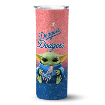 los angeles dodgers yoda smile blue skinny tumbler best selling.webp