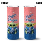 los angeles dodgers yoda smile blue skinny tumbler best selling.webp