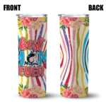 miami marlins flower cluster skinny tumbler best selling 2.webp