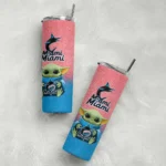 miami marlins yoda smile blue skinny tumbler best selling.webp