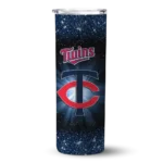 minnesota twins radiant glitter navy skinny tumbler best selling.webp