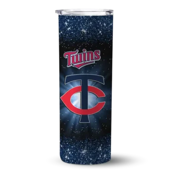 minnesota twins radiant glitter navy skinny tumbler best selling.webp