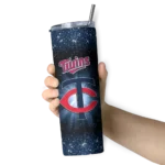 minnesota twins radiant glitter navy skinny tumbler best selling.webp