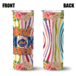 new york mets flower cluster skinny tumbler best selling.webp