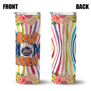 new york mets flower cluster skinny tumbler fashion forward.webp