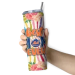 new york mets flower cluster skinny tumbler best selling.webp
