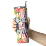 new york yankees flower cluster skinny tumbler best selling 1.webp