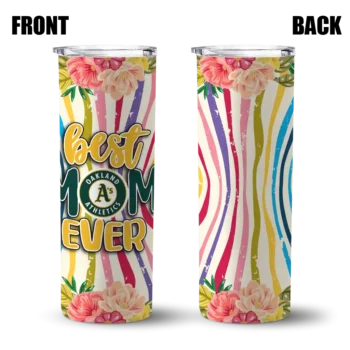 oakland athletics flower cluster skinny tumbler fashion forward.webp