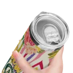 oakland athletics flower cluster skinny tumbler best selling 1.webp