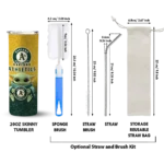 oakland athletics yoda smile green skinny tumbler best selling.webp