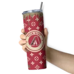 personalized arizona diamondbacks camo streak red skinny tumbler best selling.webp