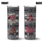 personalized arizona diamondbacks chevron v red gray skinny tumbler best selling 1.webp