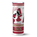 personalized arizona diamondbacks snoopy dog red white skinny tumbler best selling.webp