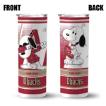 personalized arizona diamondbacks snoopy dog red white skinny tumbler best selling.webp