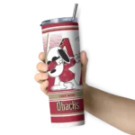 personalized arizona diamondbacks snoopy dog red white skinny tumbler best selling.webp