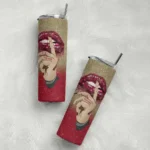 personalized arizona diamondbacks sparkle lips red skinny tumbler best selling.webp