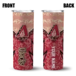 personalized arizona diamondbacks spiral burst print red skinny tumbler best selling 1.webp