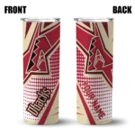 personalized arizona diamondbacks web stripes red white skinny tumbler best selling 1.webp
