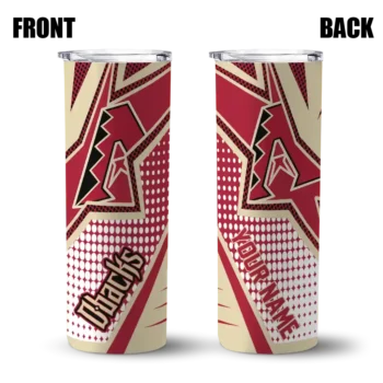 personalized arizona diamondbacks web stripes red white skinny tumbler fashion forward.webp