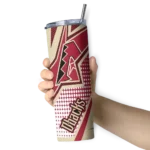 personalized arizona diamondbacks web stripes red white skinny tumbler best selling 1.webp