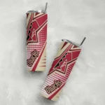 personalized arizona diamondbacks web stripes red white skinny tumbler best selling 1.webp