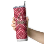 personalized arizona diamondbacks zipper leopard red skinny tumbler best selling 1.webp
