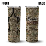 personalized atlanta braves antler flow camo skinny tumbler best selling.webp