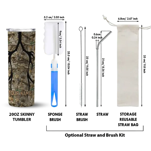 personalized atlanta braves antler flow camo skinny tumbler new arrival.webp