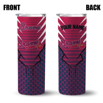 personalized atlanta braves chevron stripes navy skinny tumbler fashion forward.webp