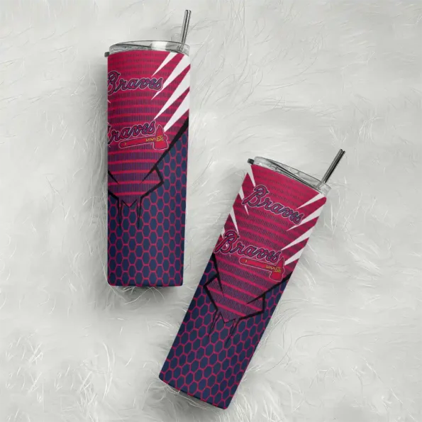 personalized atlanta braves chevron stripes navy skinny tumbler top rated.webp