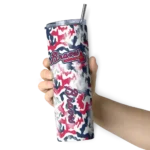 personalized atlanta braves claw marks navy white skinny tumbler best selling 1 4.webp