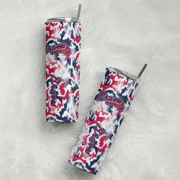personalized atlanta braves claw marks navy white skinny tumbler top rated.webp