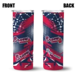 personalized atlanta braves helmet clash navy skinny tumbler best selling.webp