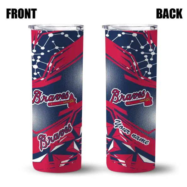 personalized atlanta braves helmet clash navy skinny tumbler fashion forward.webp