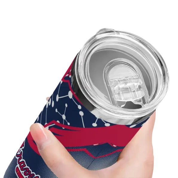 personalized atlanta braves helmet clash navy skinny tumbler high quality.webp
