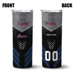 personalized atlanta braves hexagon honeycomb navy black skinny tumbler best selling.webp