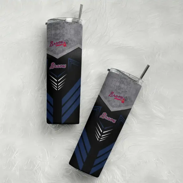 personalized atlanta braves hexagon honeycomb navy black skinny tumbler top rated.webp