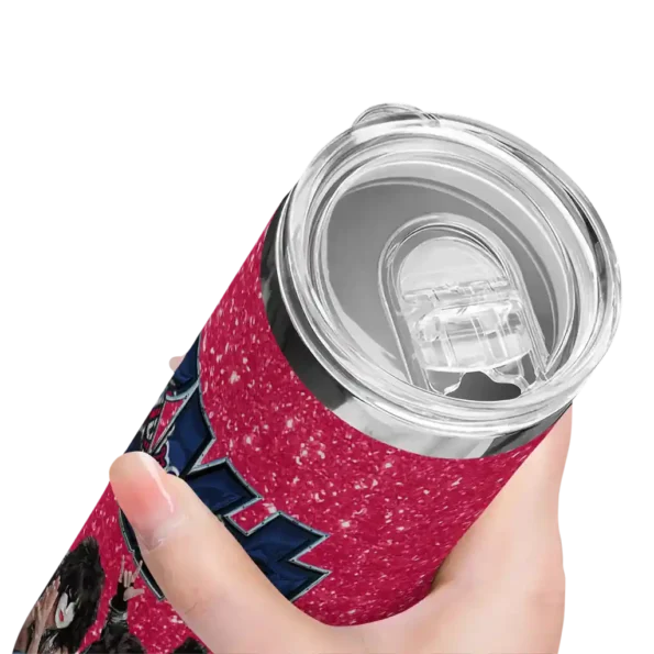 personalized atlanta braves kiss band red skinny tumbler high quality.webp