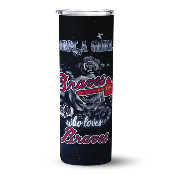personalized atlanta braves rose romance navy black skinny tumbler best selling.webp
