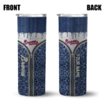 personalized atlanta braves sparkle drip navy skinny tumbler best selling 3.webp
