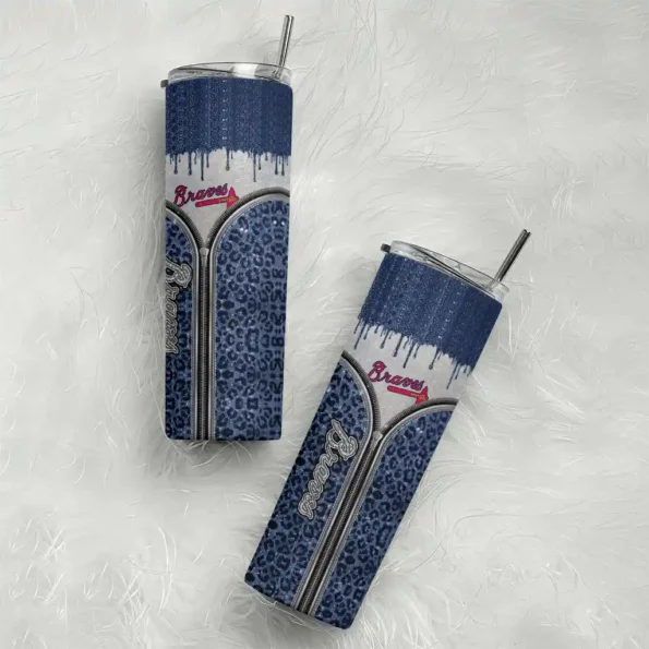personalized atlanta braves sparkle drip navy skinny tumbler top rated.webp