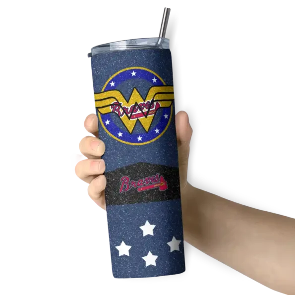personalized atlanta braves star cluster navy skinny tumbler premium grade.webp