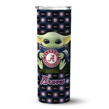 personalized atlanta braves yoda cozy navy black skinny tumbler best selling.webp