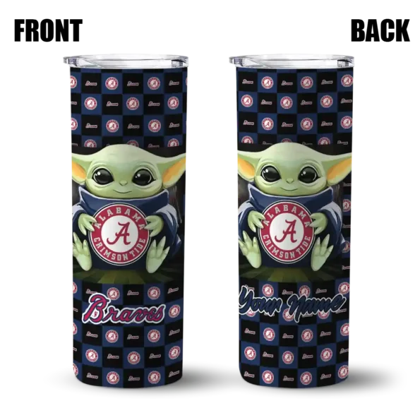 personalized atlanta braves yoda cozy navy black skinny tumbler fashion forward.webp