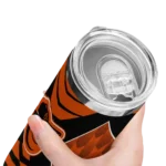 personalized baltimore orioles camo texture orange skinny tumbler best selling 1.webp