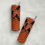 personalized baltimore orioles camo texture orange skinny tumbler best selling 1.webp