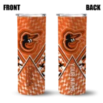 personalized baltimore orioles monogram burst orange white skinny tumbler best selling 1.webp