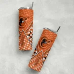 personalized baltimore orioles monogram burst orange white skinny tumbler best selling 1.webp