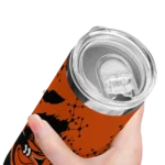 personalized baltimore orioles star pop orange black skinny tumbler best selling 1.webp