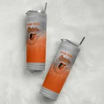 personalized baltimore orioles swirl texture orange skinny tumbler best selling.webp